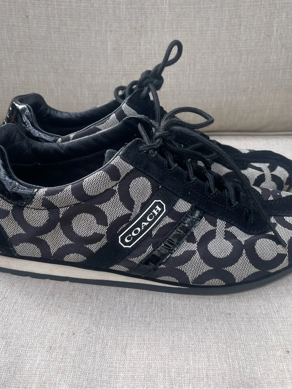 Coach Black & Gray Signature Logo Athletic Sneakers